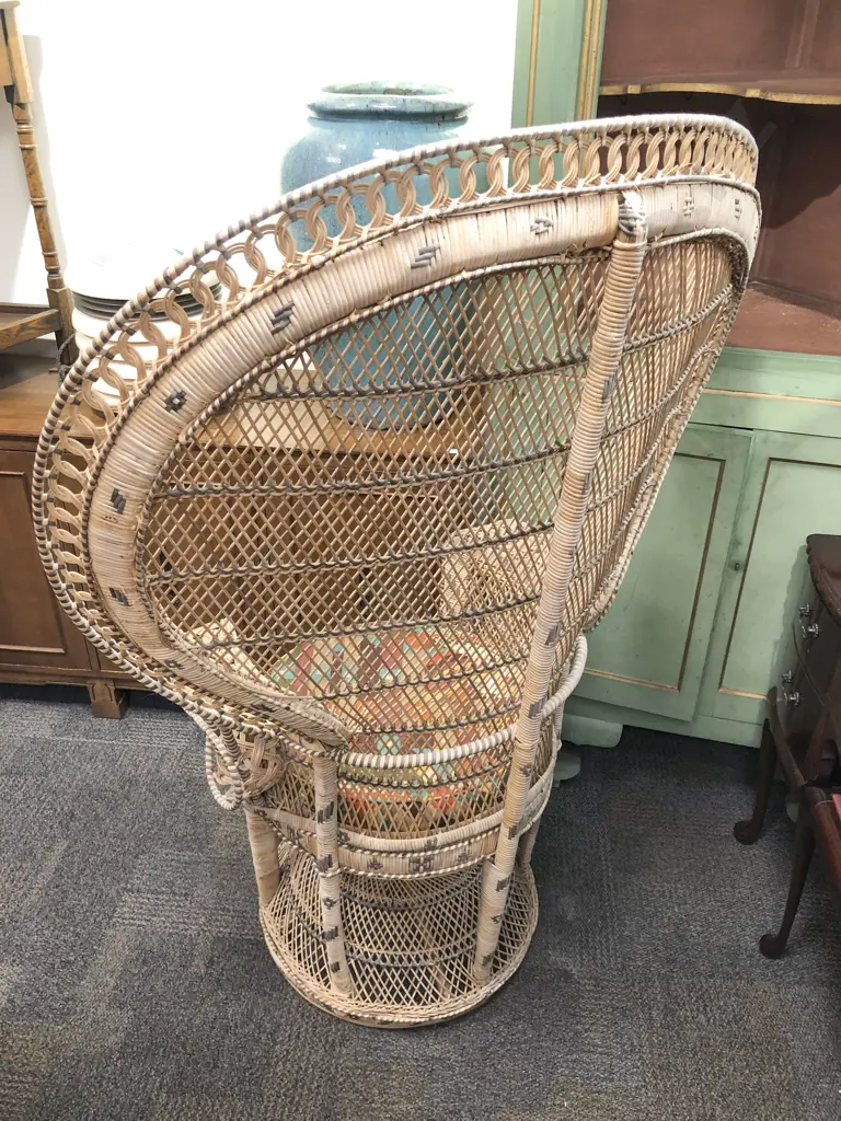 Mid Century Cane Peacock Chair Image 1++