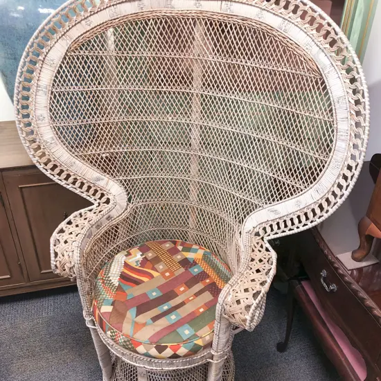 Mid Century Cane Peacock Chair