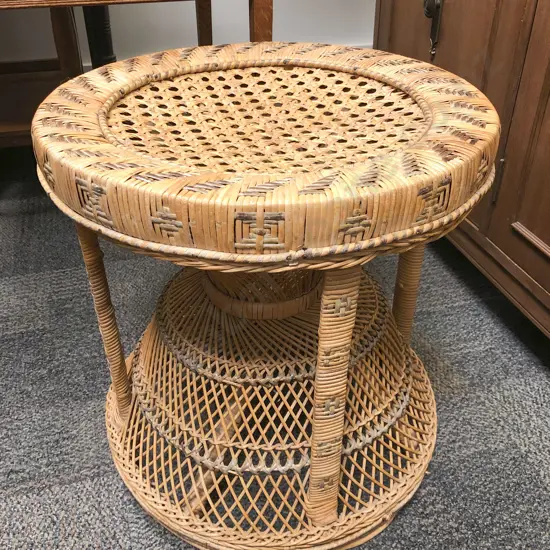 Cane Small Circular Occasional Table