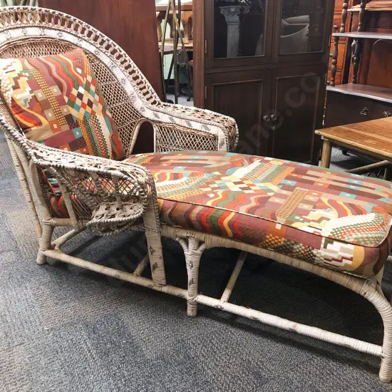 Mid Century Cane Lounger