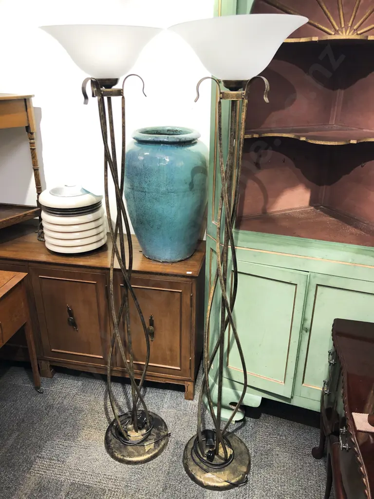 A Pair of Decorative Wrought Metal Tall Uplights Image 1++