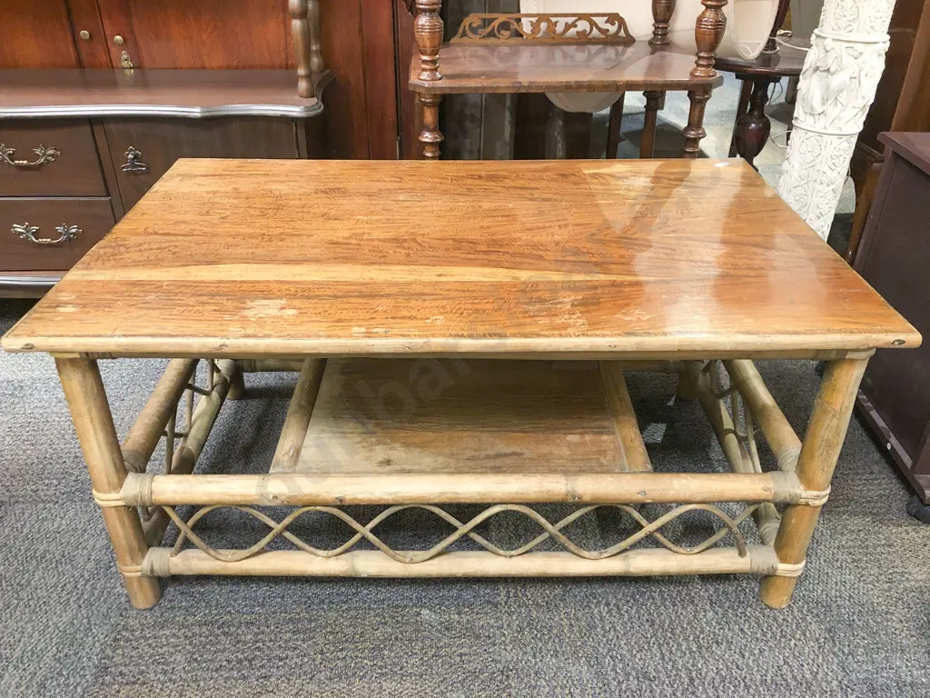 Cane Rectangular Coffee Table Image 1++