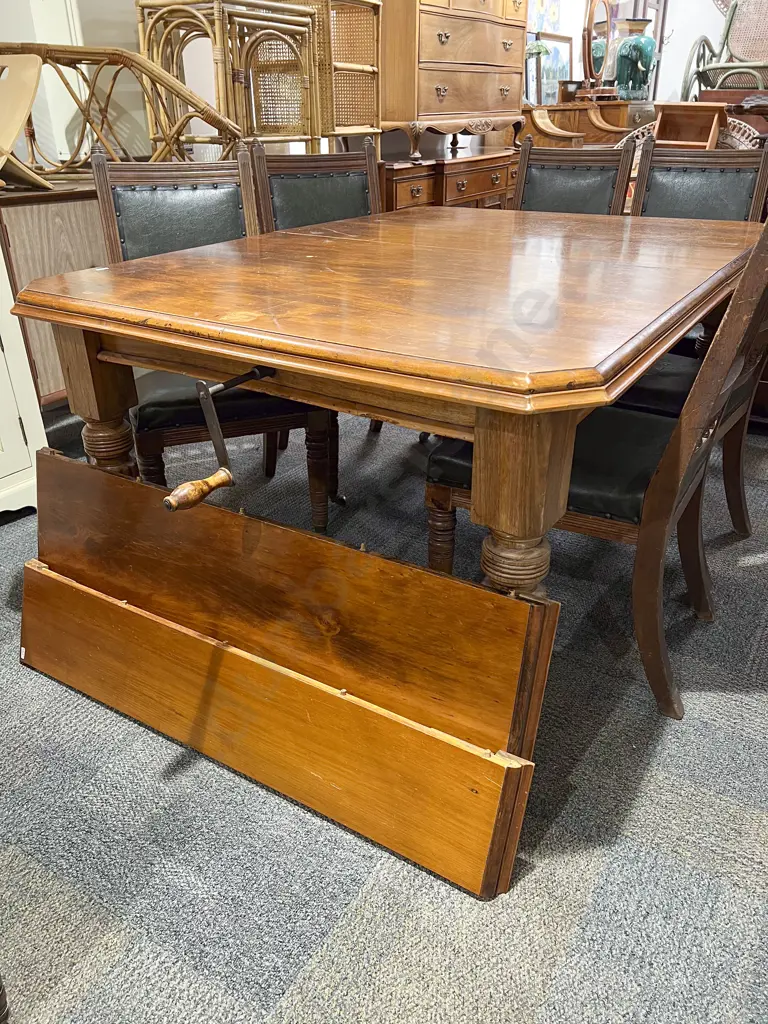 Colonial Kauri Extension Dining Table with Eight Dining Chairs Image 1++