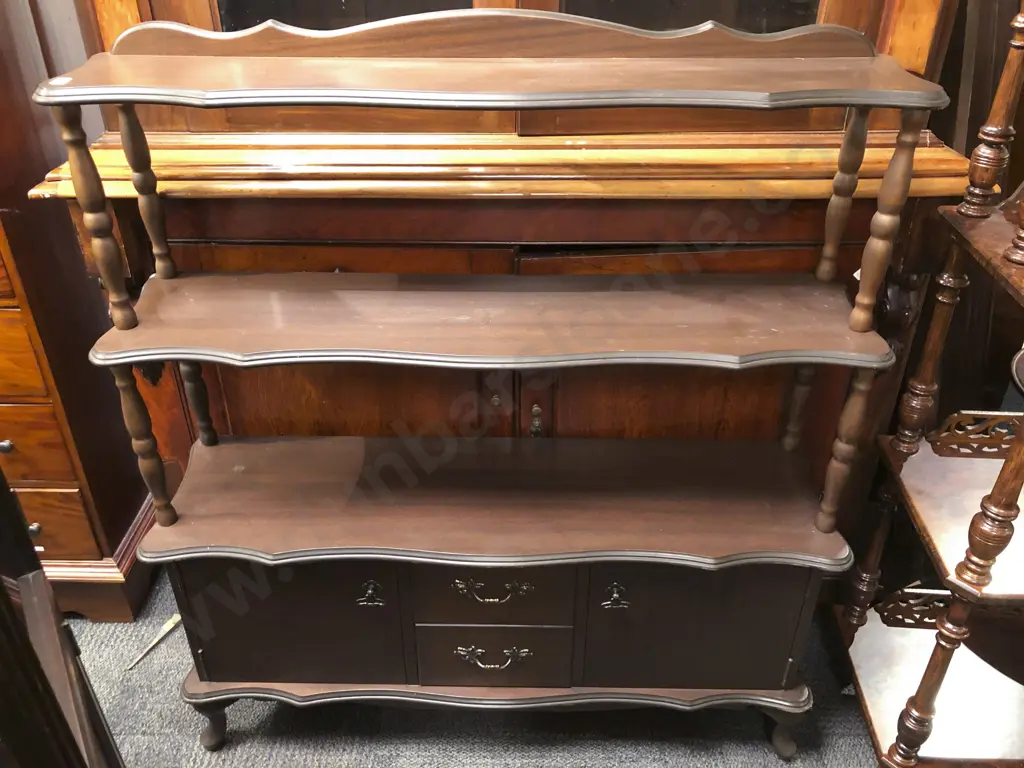 Repro. Mahogany What Not Cabinet Image 1++