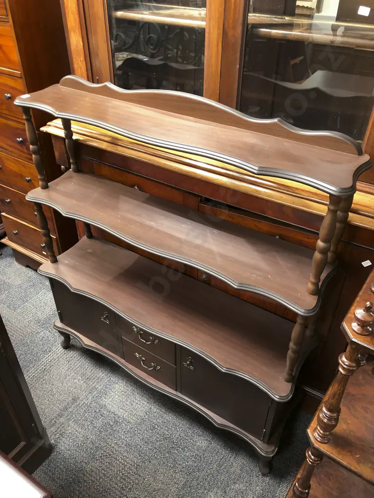 Repro. Mahogany What Not Cabinet Image 1++