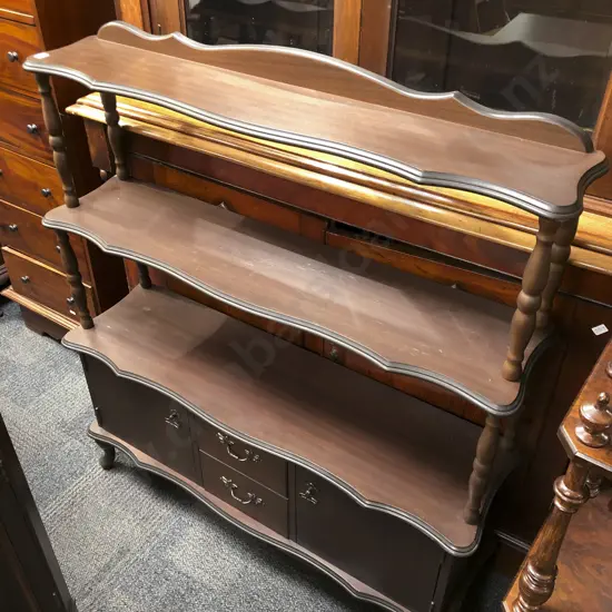 Repro. Mahogany What Not Cabinet