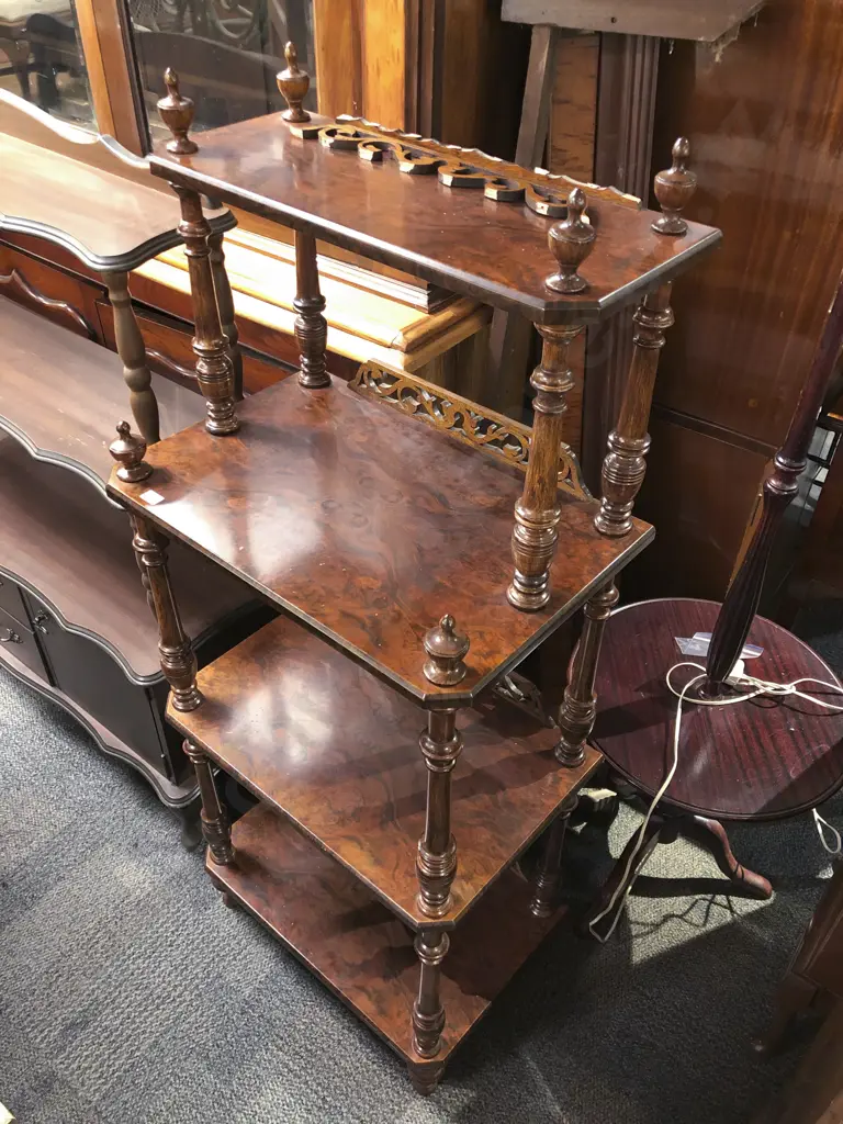Repro. Burr Walnut What Not Image 1++