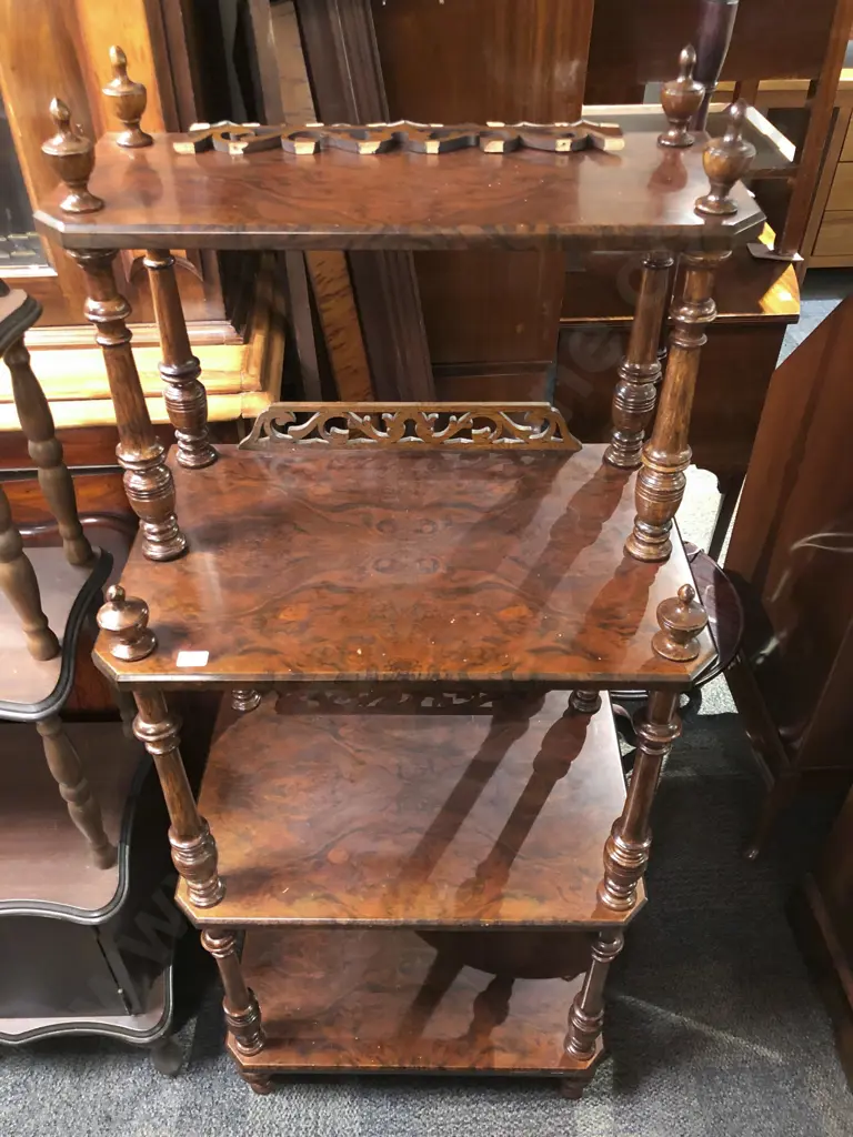 Repro. Burr Walnut What Not Image 1++