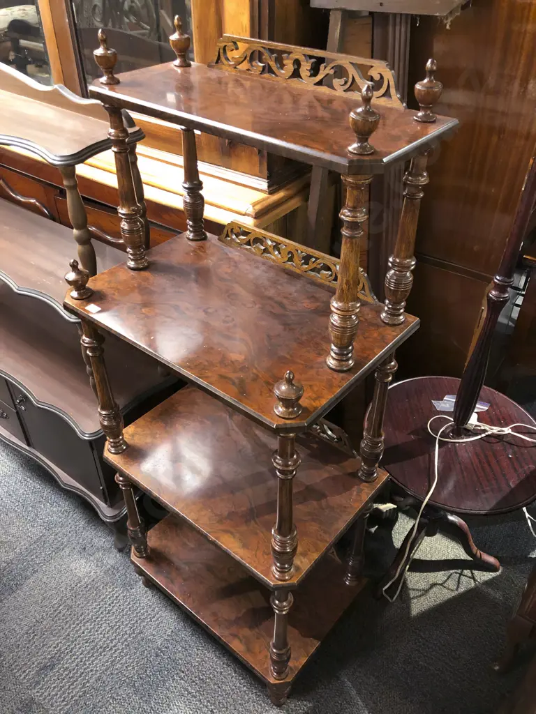 Repro. Burr Walnut What Not Image 1++
