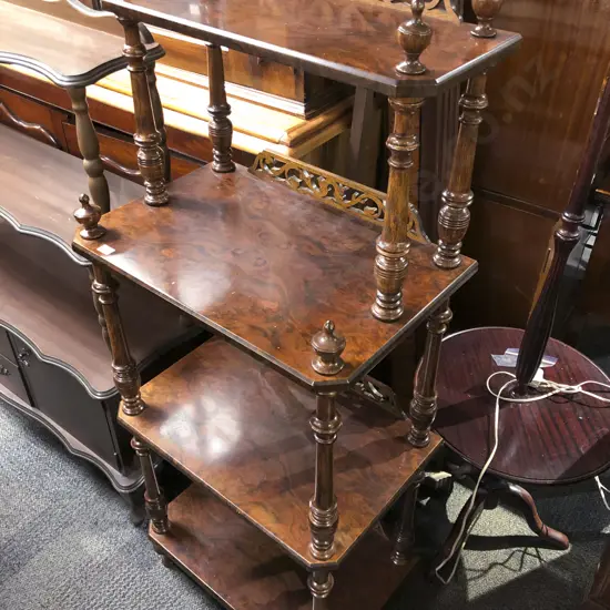 Repro. Burr Walnut What Not
