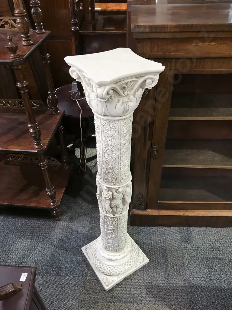 Painted Concrete Decorative Column Plant Stand Image 1++