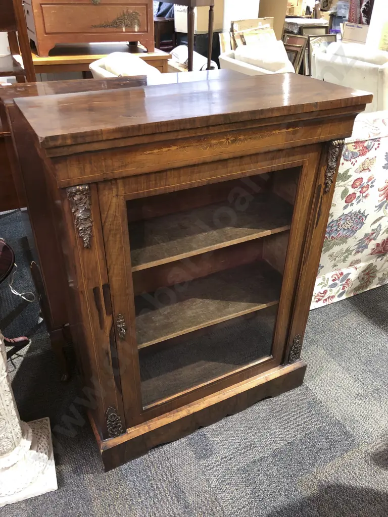 Victorian Inlaid Walnut Pier Cabinet Image 1++