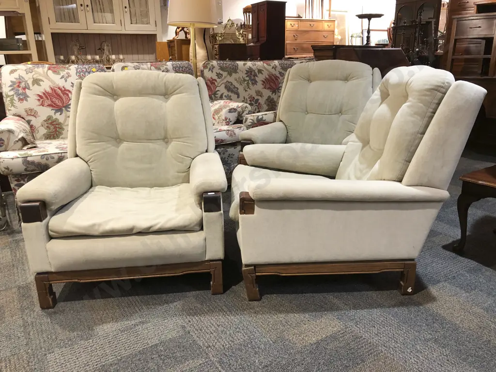 Set of Three Button Back Armchairs Image 1++