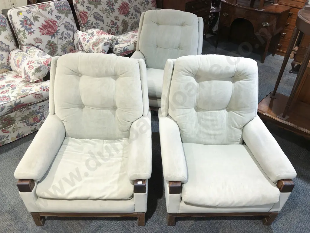 Set of Three Button Back Armchairs Image 1++