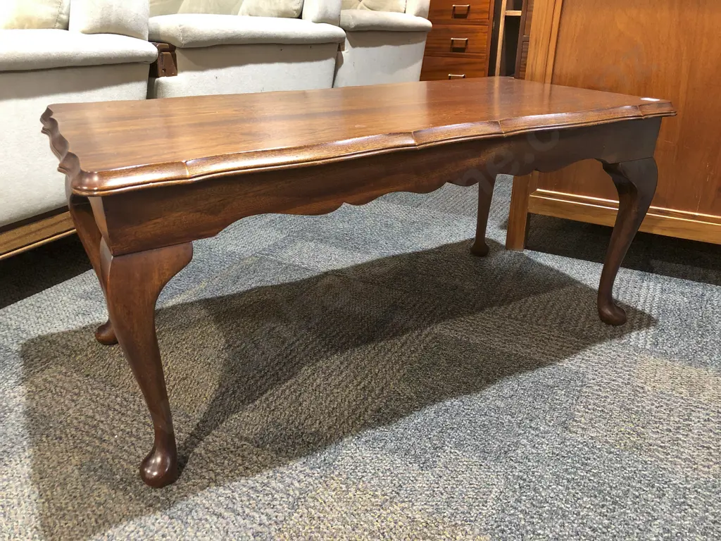 Mahogany D End Hall Table & Rectangular Coffee Table Image 1++
