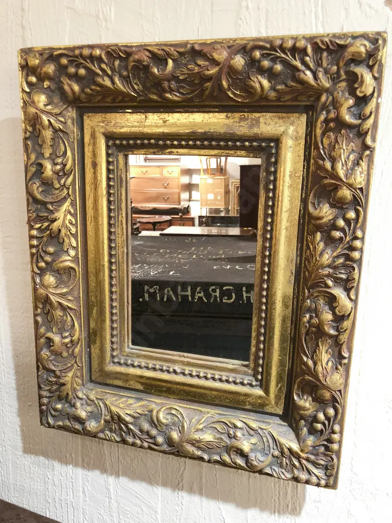 Ornate Gilt Painted Rectangular Wall Mirror Image 1++