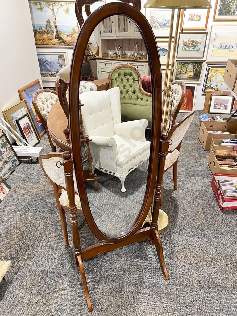 Mahogany Cheval Mirror Image 1++