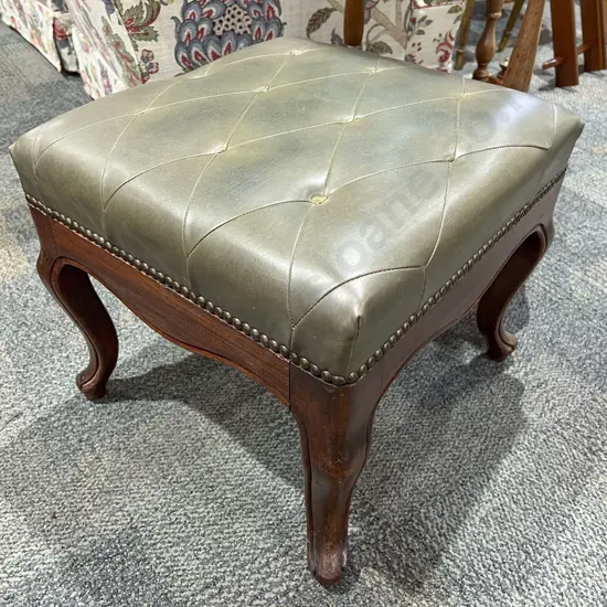 Mahogany Vinyl Topped Foot Stool