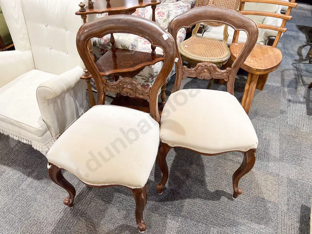 Pair of Mahogany Balloon Back Dining Chairs Image 1++