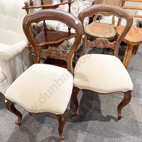 Pair of Mahogany Balloon Back Dining Chairs