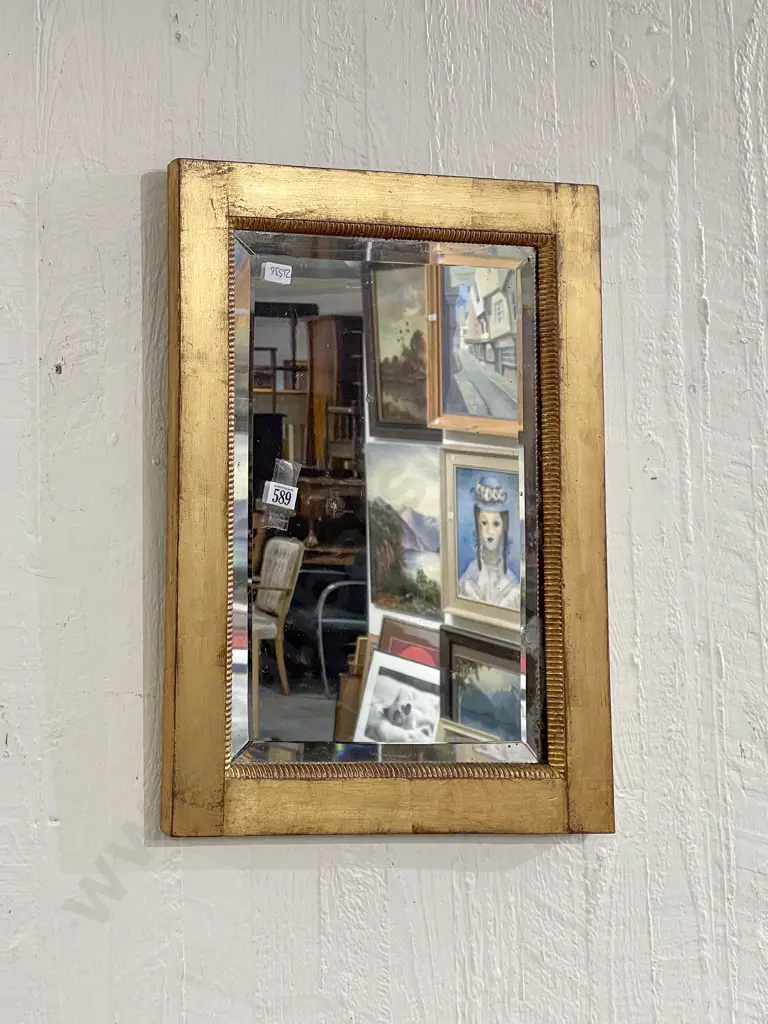Gilt Painted Bevel Edged Wall Mirror Image 1++