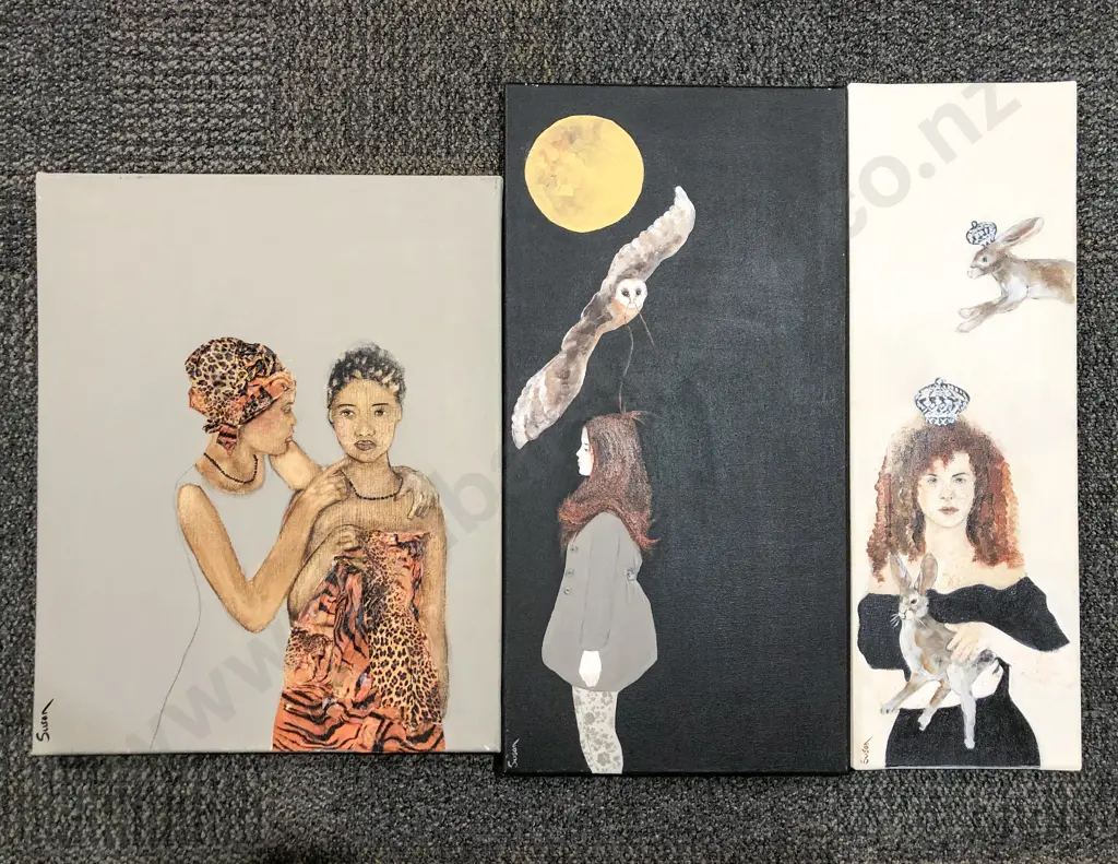 Susan Adams - Three Works - Acrylic on Canvas Image 1++
