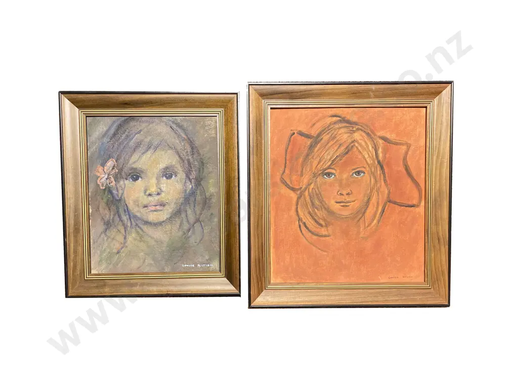 Two Louise Nathan Oil Portraits Together with D. McMiken Oil Image 1++