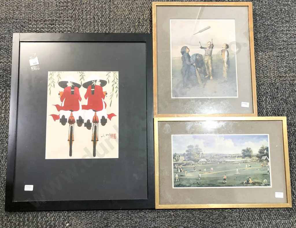 Asian W/C Together with Two Vintage Prints Image 1++