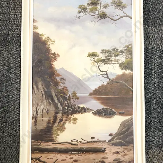 J M Rootley (?) - Lake Hauroko - Oil on Canvas