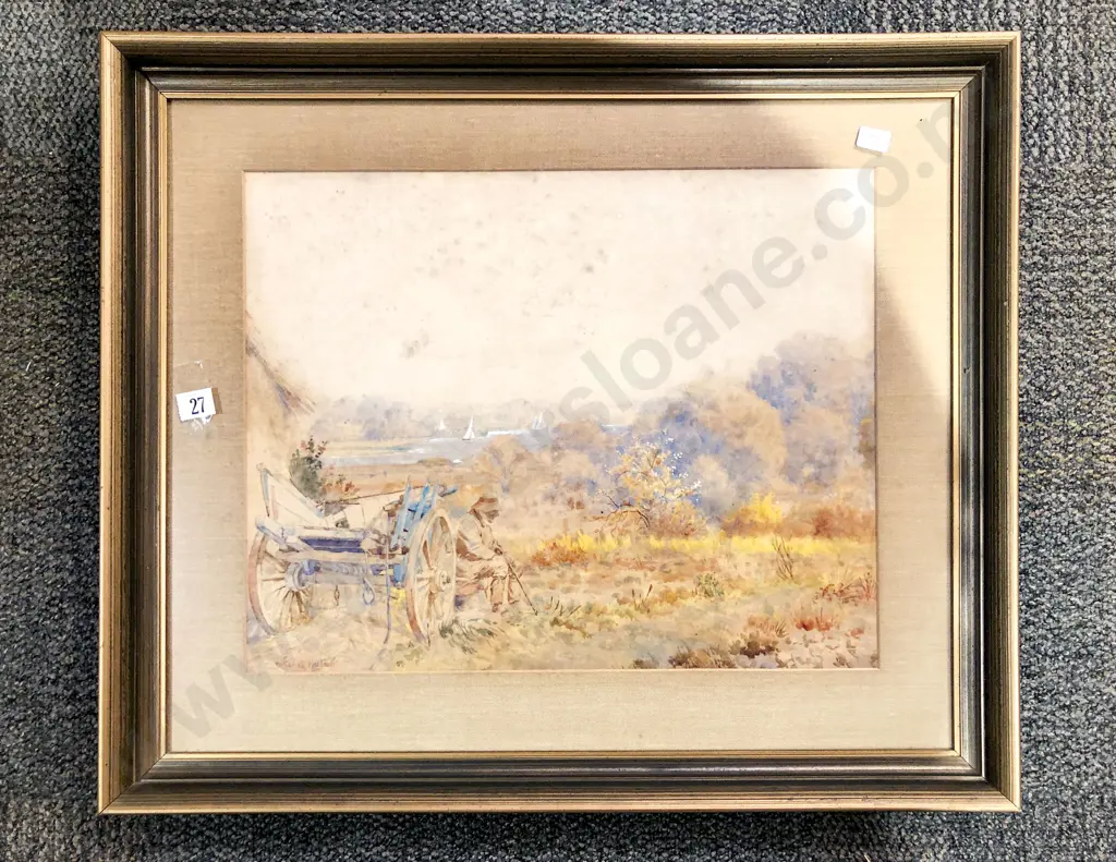 G Wyllie Hutchinson - Martlesham Suffolk - Pencil & W/C Image 1++