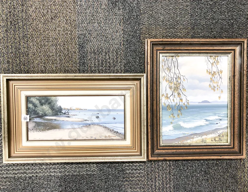 Val Raymond - Two Lake Taupo Scenes - Oil on Boards Image 1++