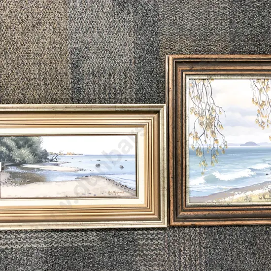 Val Raymond - Two Lake Taupo Scenes - Oil on Boards
