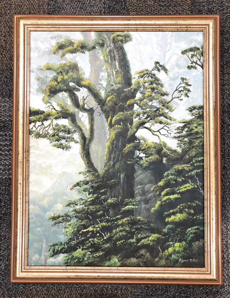 R. Grant Moffat - "Mossy Trees" Oil On Board Image 1++