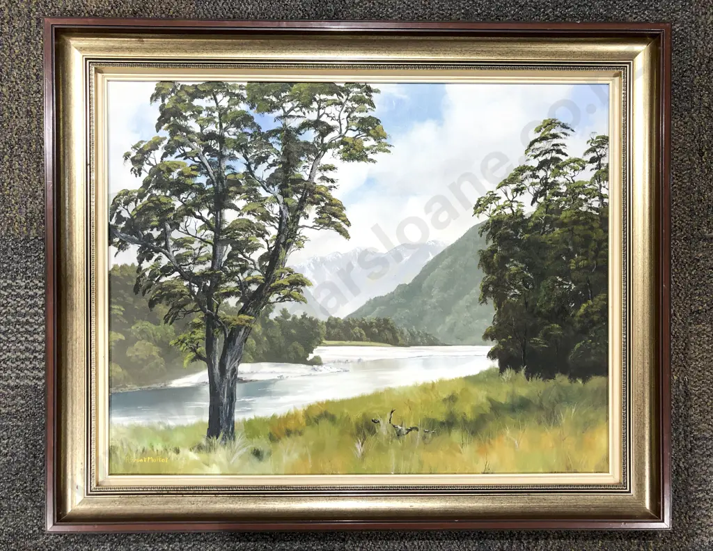 R. Grant Moffat - "River Landscape" Oil On Canvas Image 1++