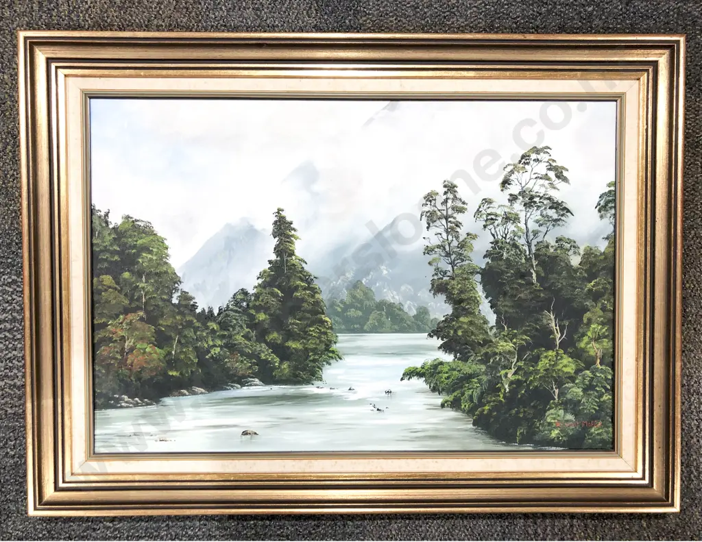 R. Grant Moffat - "Cloudy Mountains" Oil On Canvas Image 1++