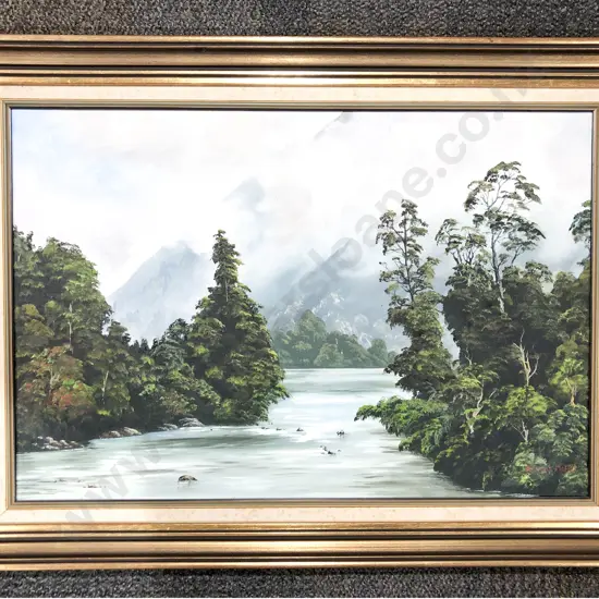 R. Grant Moffat - "Cloudy Mountains" Oil On Canvas
