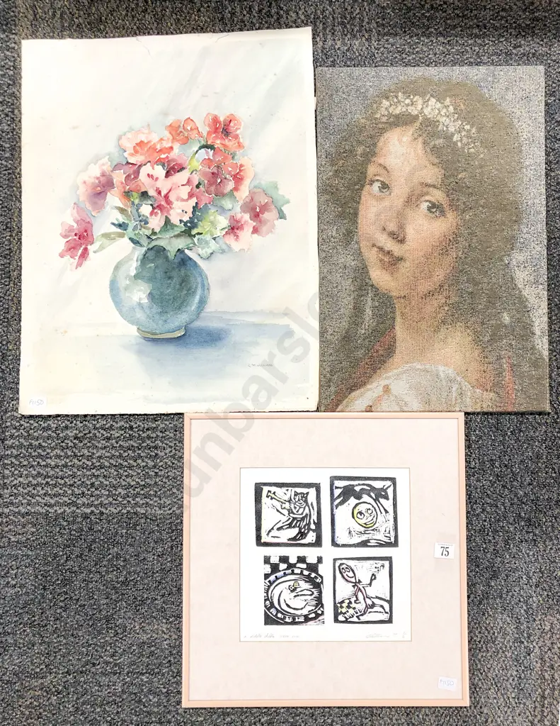 G. Williams Still Life W/C (unframed) Together with Ltd Ed Print and Other Image 1++