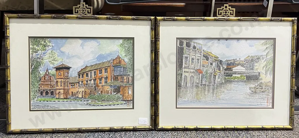 Pair of Gilt Painted Well Framed Prints Image 1++