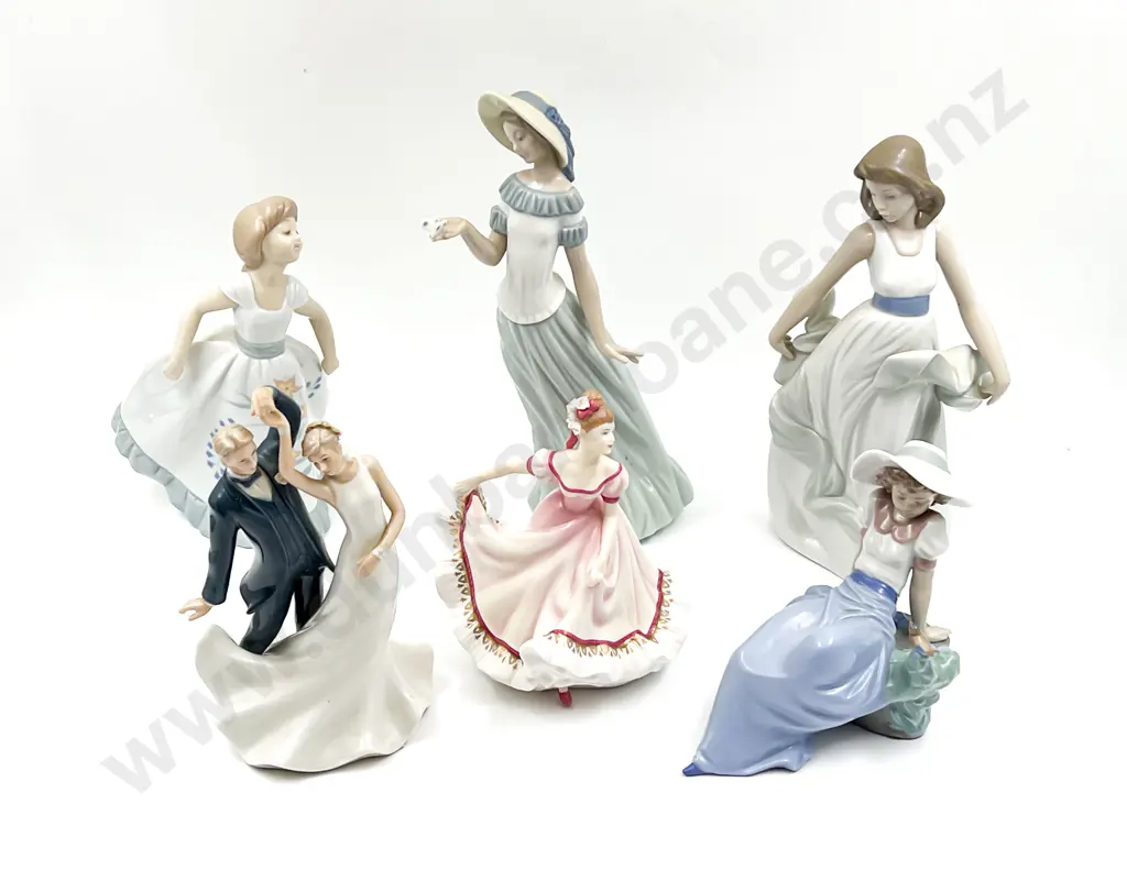 Six China Figurines Including Nao and Royal Albert Image 1++