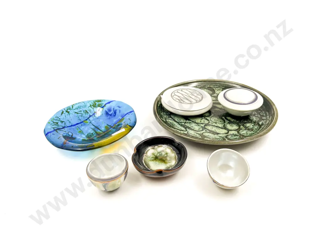 Marc Grunsett Art Glass Dish Together with Assorted Pottery Image 1++