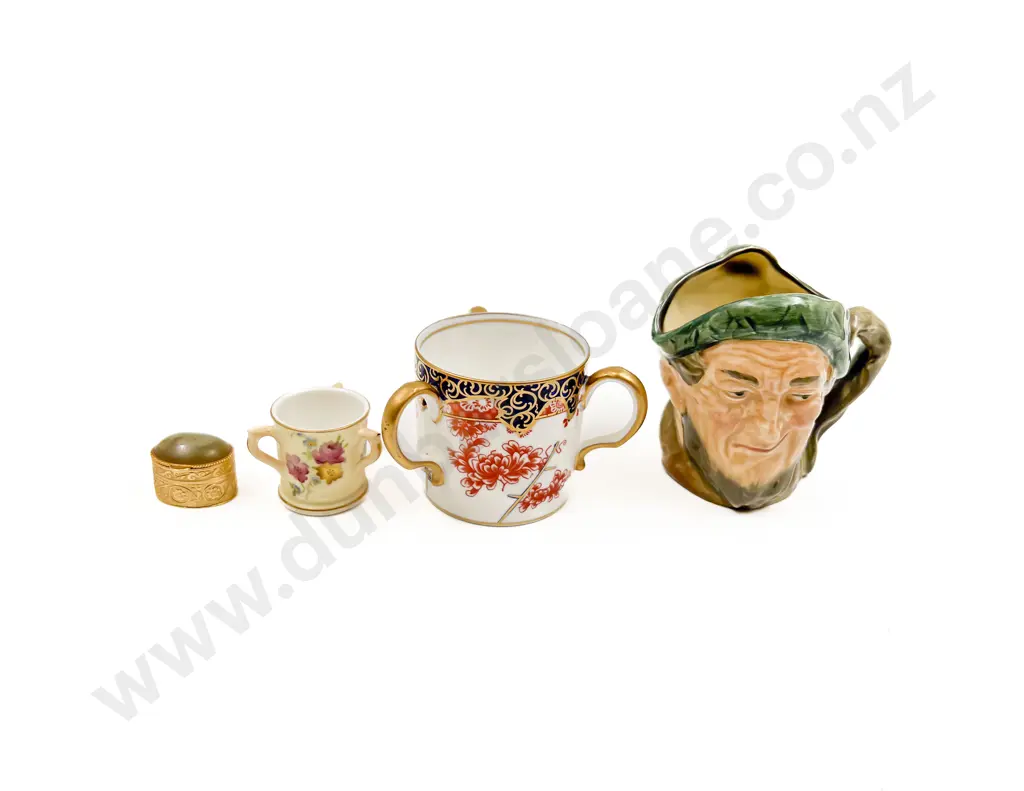 RCD Tri Handle Cup with Royal Worcester Miniature Tri Handled Cup and Two Others Image 1++