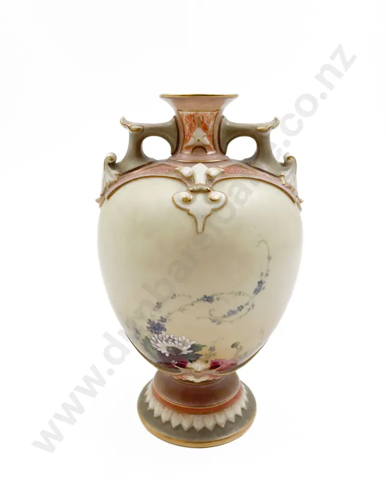 Royal Worcester Hand Painted Lidded Urn (Damage To Lid) Image 1++