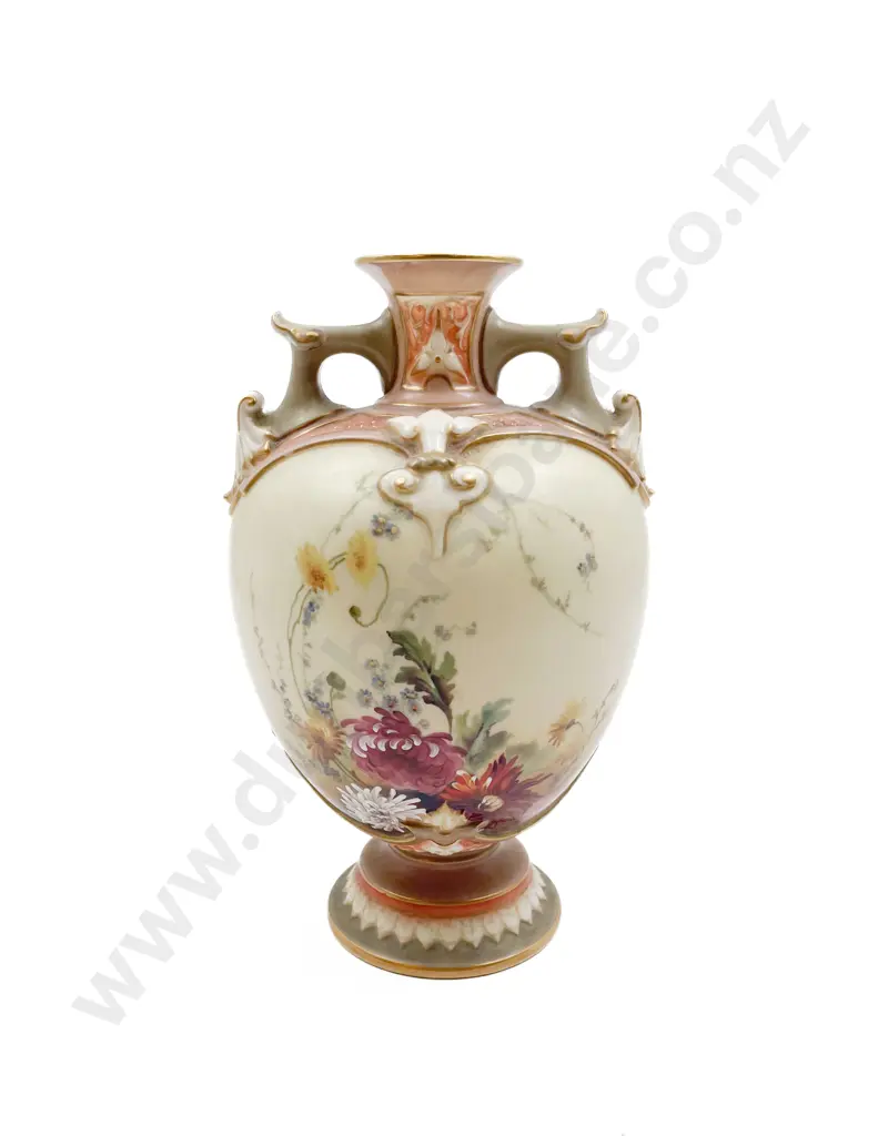 Royal Worcester Hand Painted Lidded Urn (Damage To Lid) Image 1++