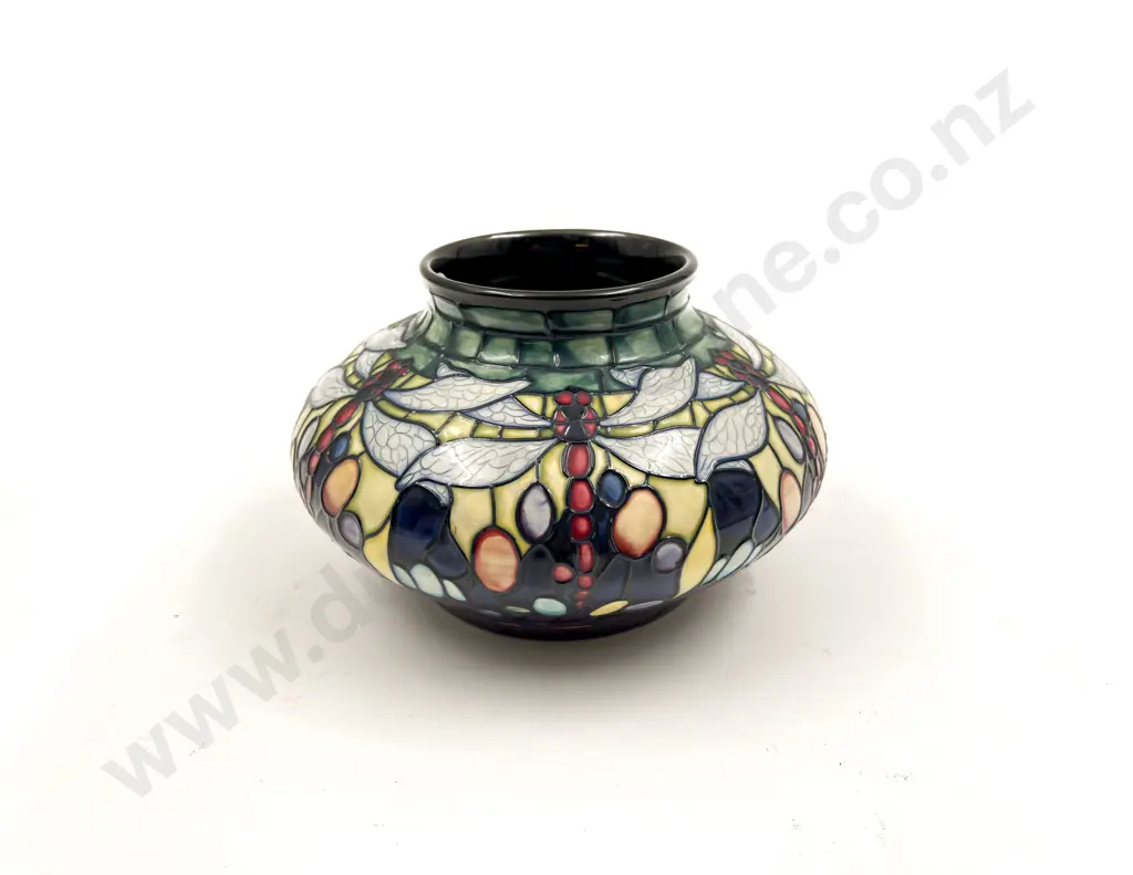 Moorcroft Dragonfly Pattern Squat Vase Image 1++