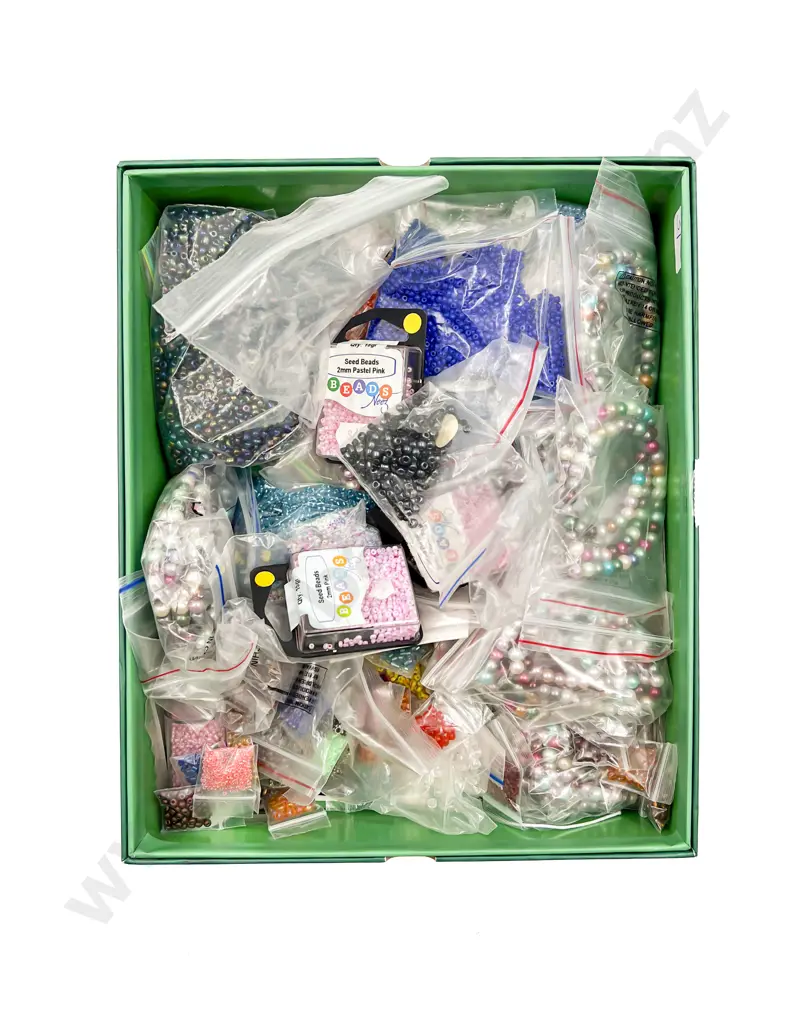 Box Qty of Assorted Beads Etc Image 1++