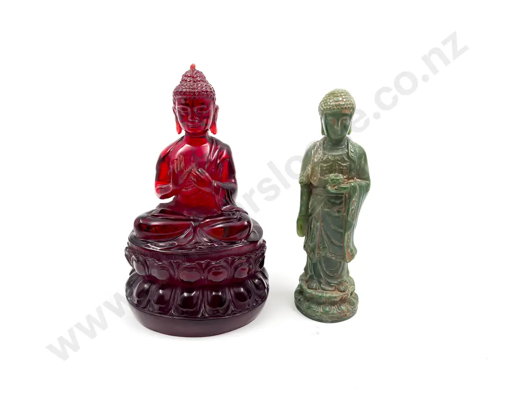Resin Buddha together with Soapstone Figure Image 1++