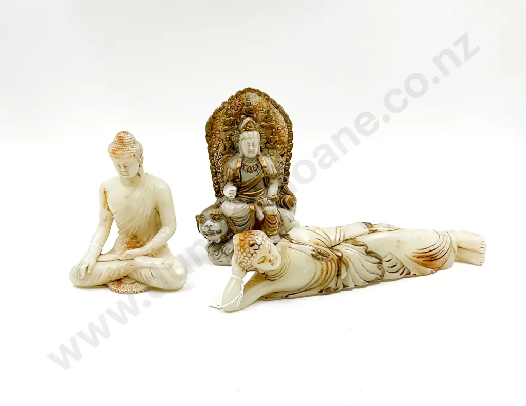 Three Assorted Soapstone Figures Image 1++