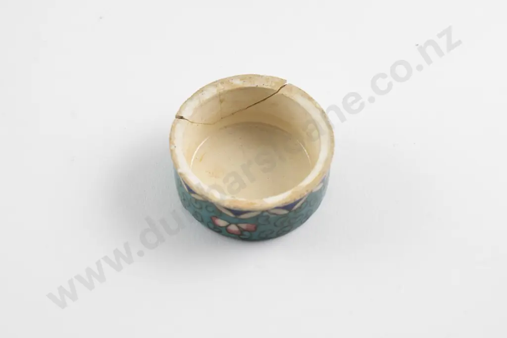 Chinese Double Gourd Shaped Vase Hand Painted With Lohan Together With A Small Lidded Cloisonne Style Ginger Jar (Faulte Image 1++