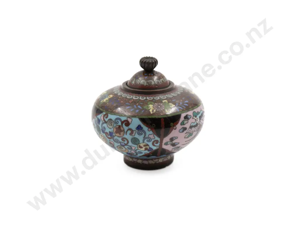 Japanese Cloisonne Potpourri Jar Image 1++