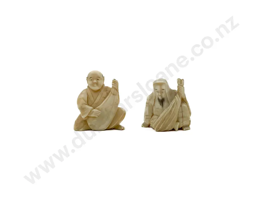 Pair of Carved Chinese Sages Image 1++